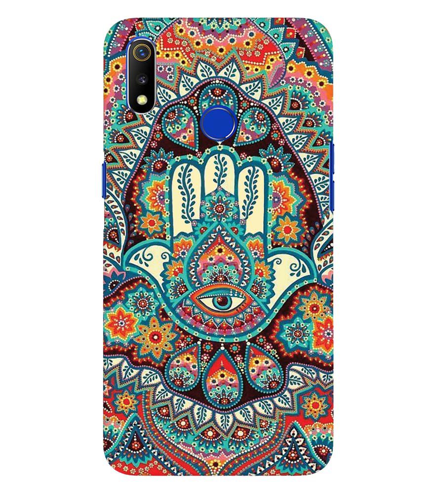 PS1336-Eye Hands Mandala Back Cover for Oppo Realme 3