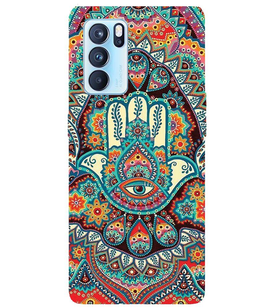 PS1336-Eye Hands Mandala Back Cover for Oppo Reno6 5G