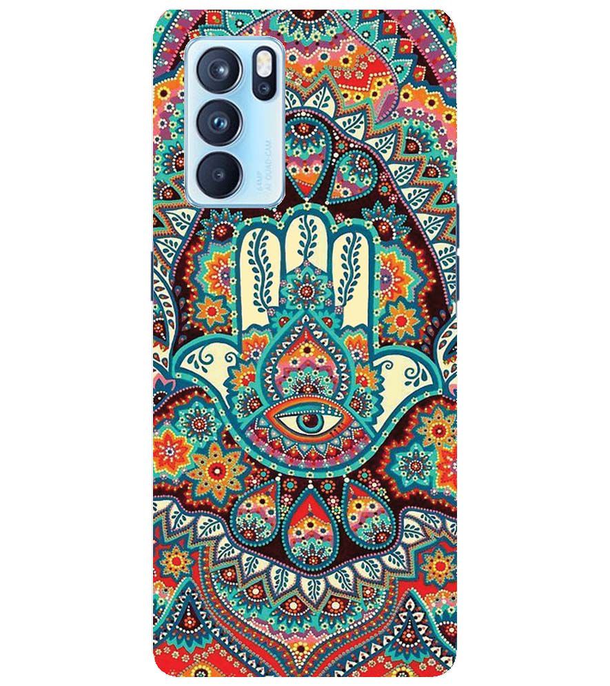 PS1336-Eye Hands Mandala Back Cover for Oppo Reno6 Pro 5G