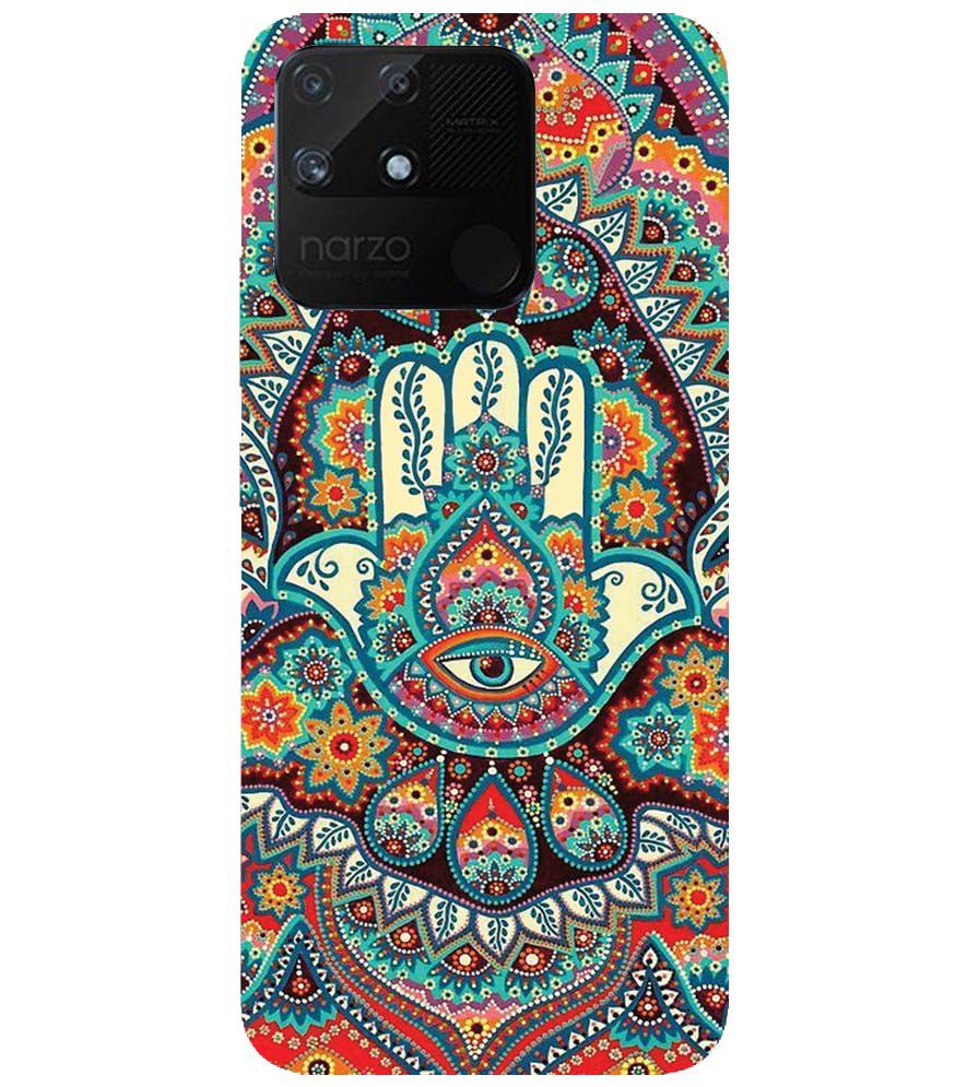 PS1336-Eye Hands Mandala Back Cover for Realme Narzo 50A