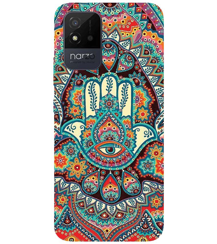 PS1336-Eye Hands Mandala Back Cover for Realme Narzo 50i