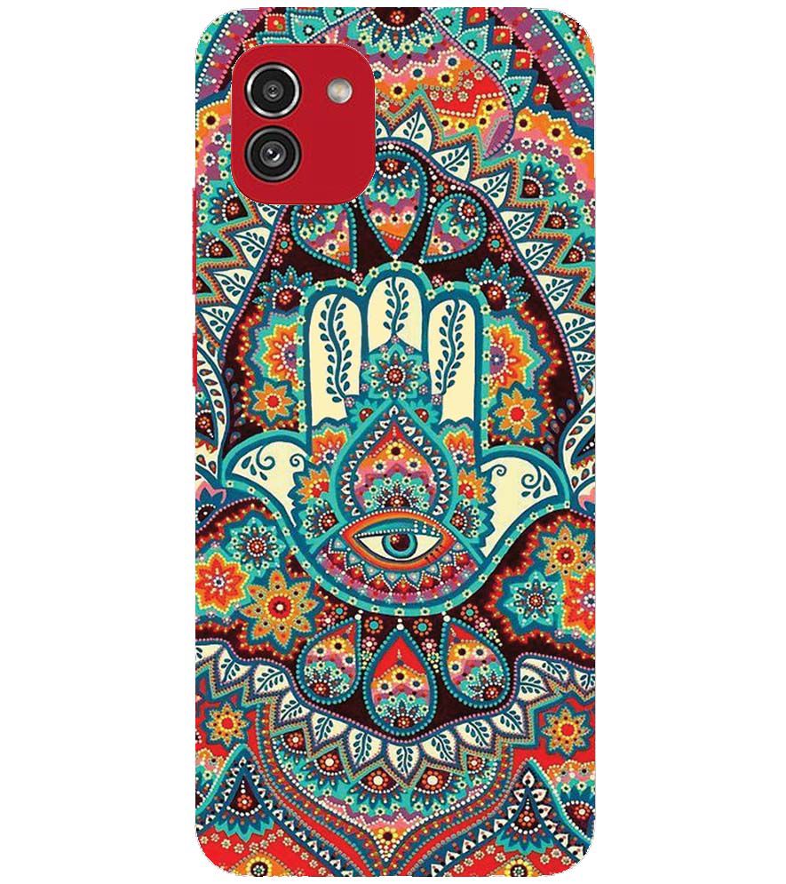 PS1336-Eye Hands Mandala Back Cover for Samsung Galaxy A03