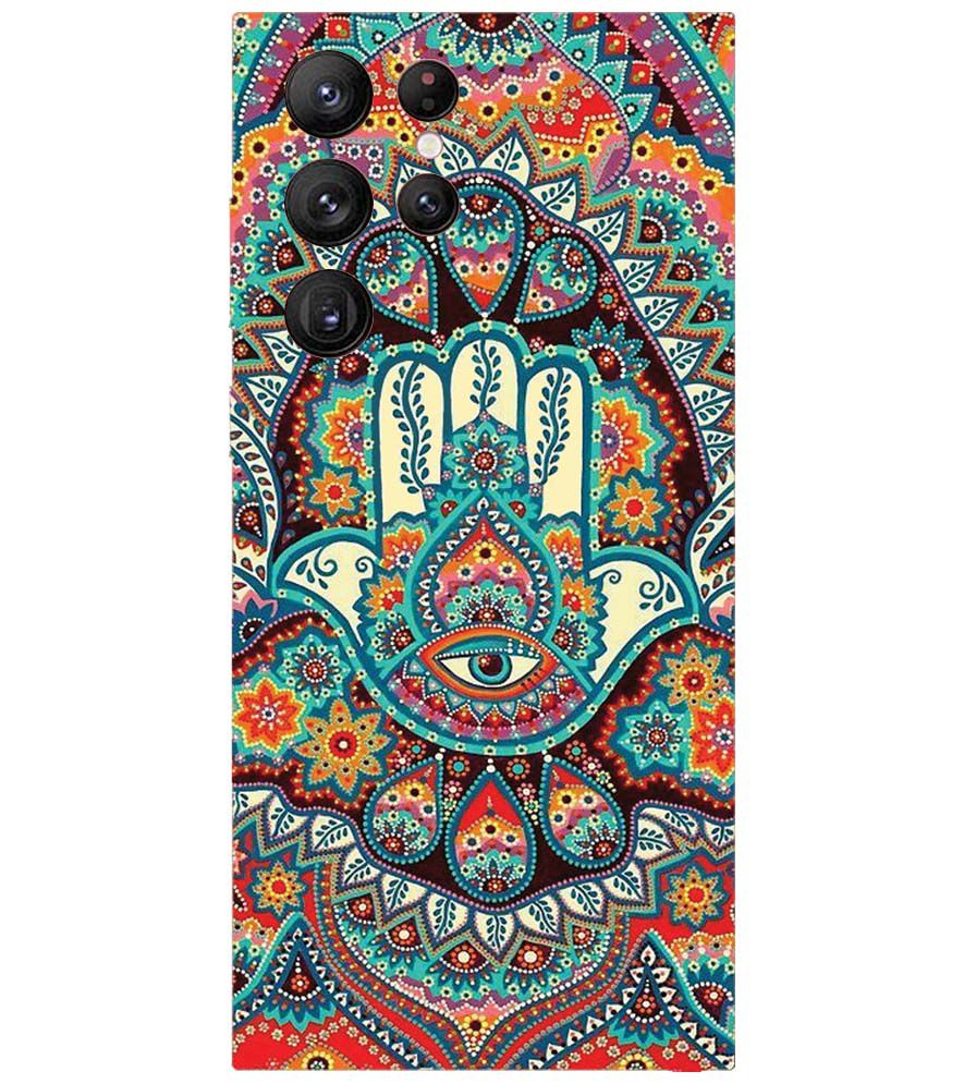 PS1336-Eye Hands Mandala Back Cover for Samsung Galaxy S22 Ultra 5G