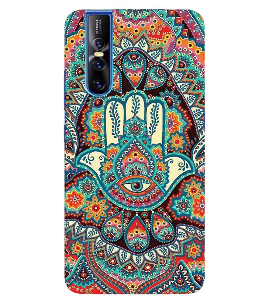 PS1336-Eye Hands Mandala Back Cover for Vivo V15 Pro