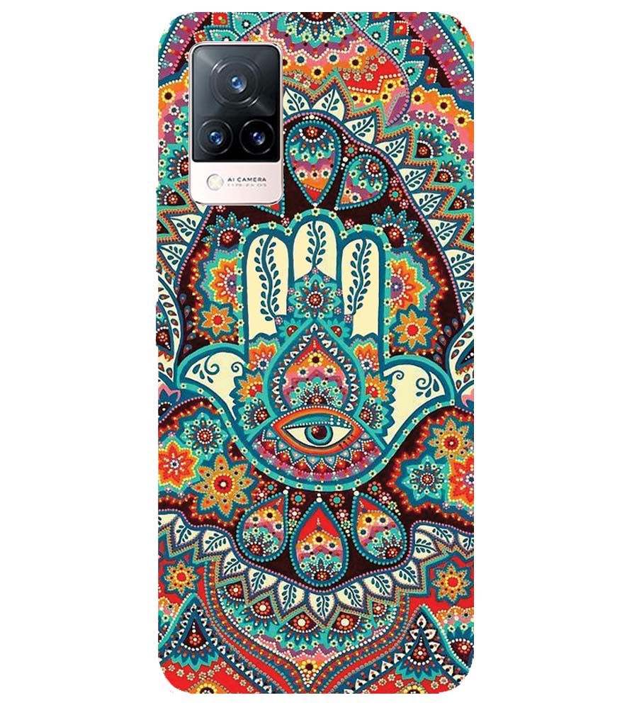 PS1336-Eye Hands Mandala Back Cover for Vivo V21 5G