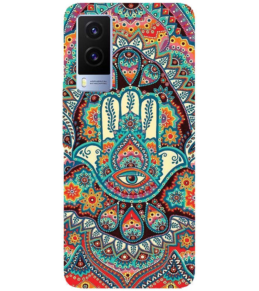 PS1336-Eye Hands Mandala Back Cover for Vivo V21e 5G