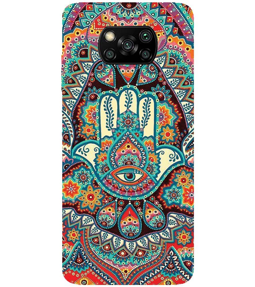 PS1336-Eye Hands Mandala Back Cover for Xiaomi Poco X3