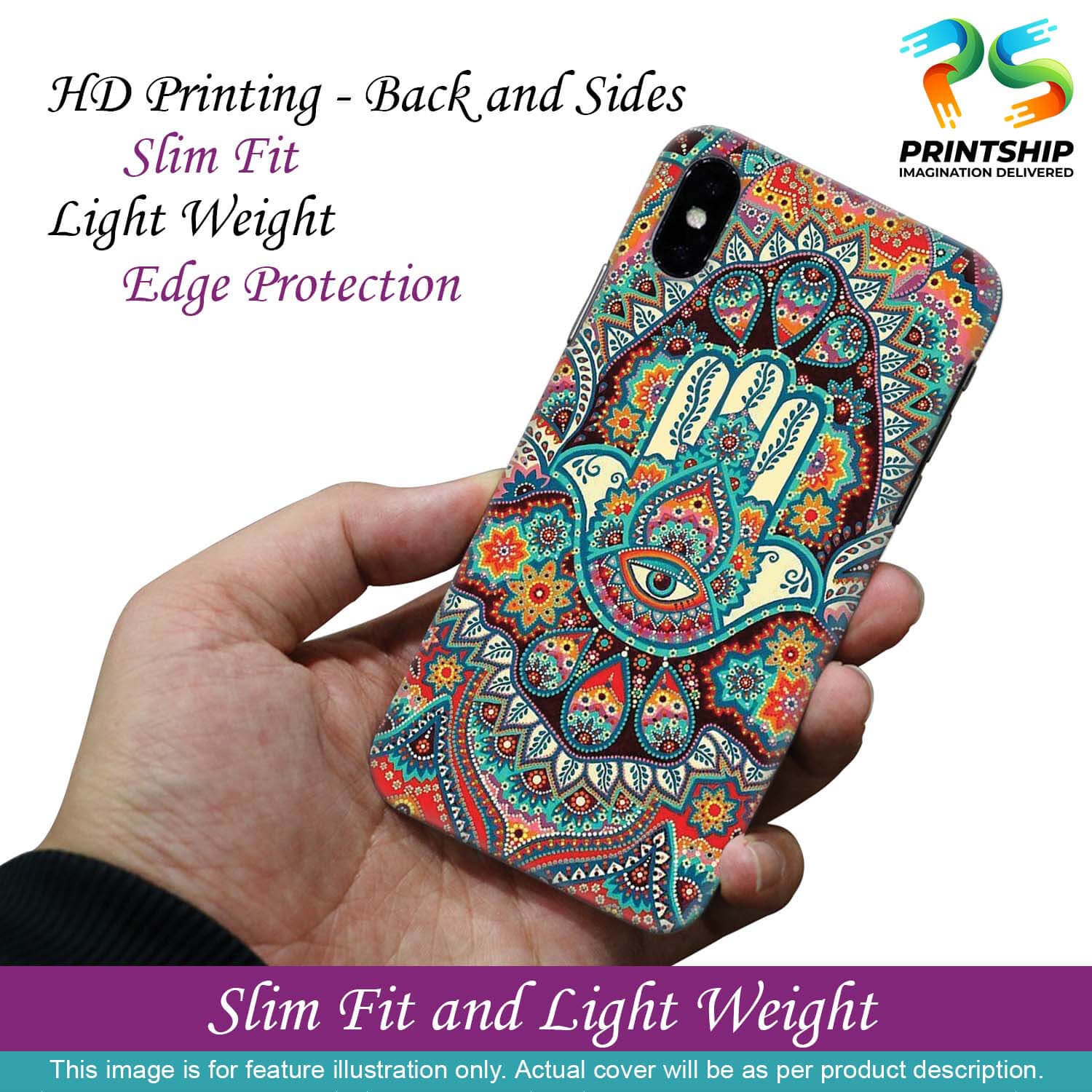 PS1336-Eye Hands Mandala Back Cover for Realme C35