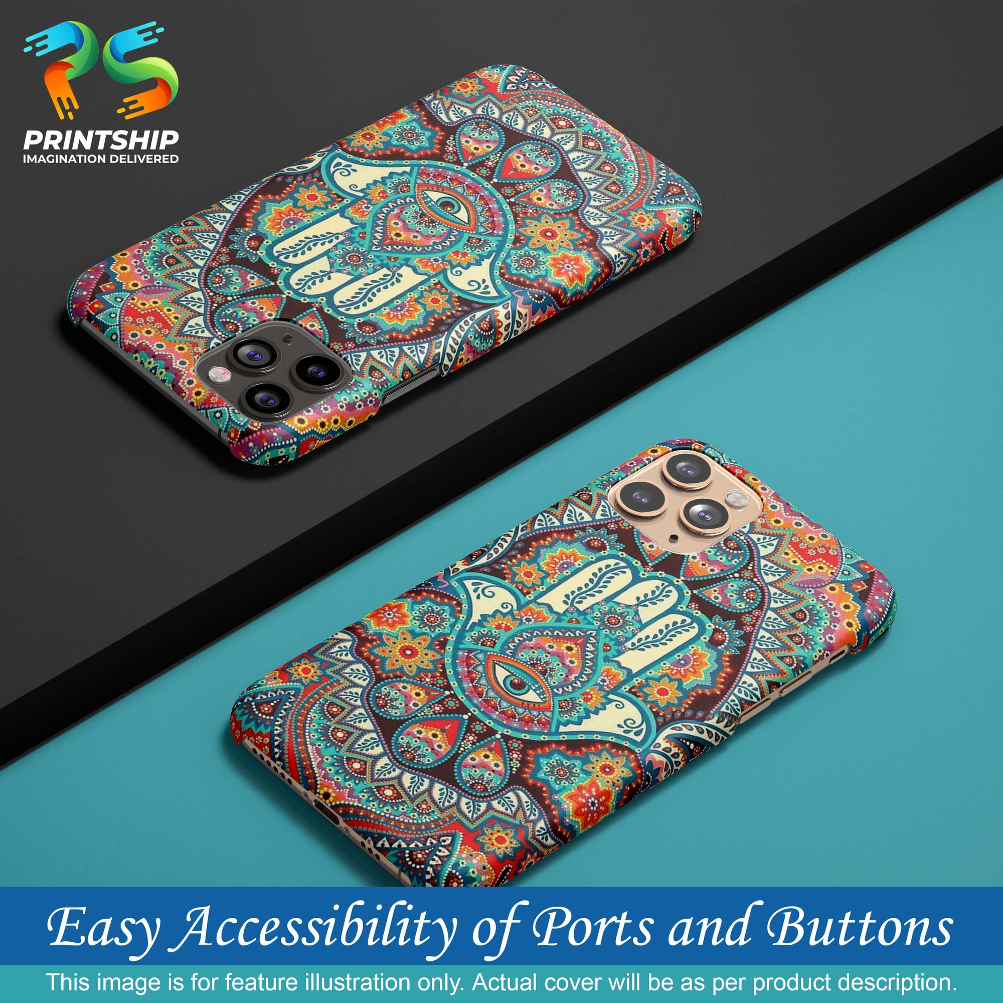 PS1336-Eye Hands Mandala Back Cover for Xiaomi Redmi Note 11 4G-Image5