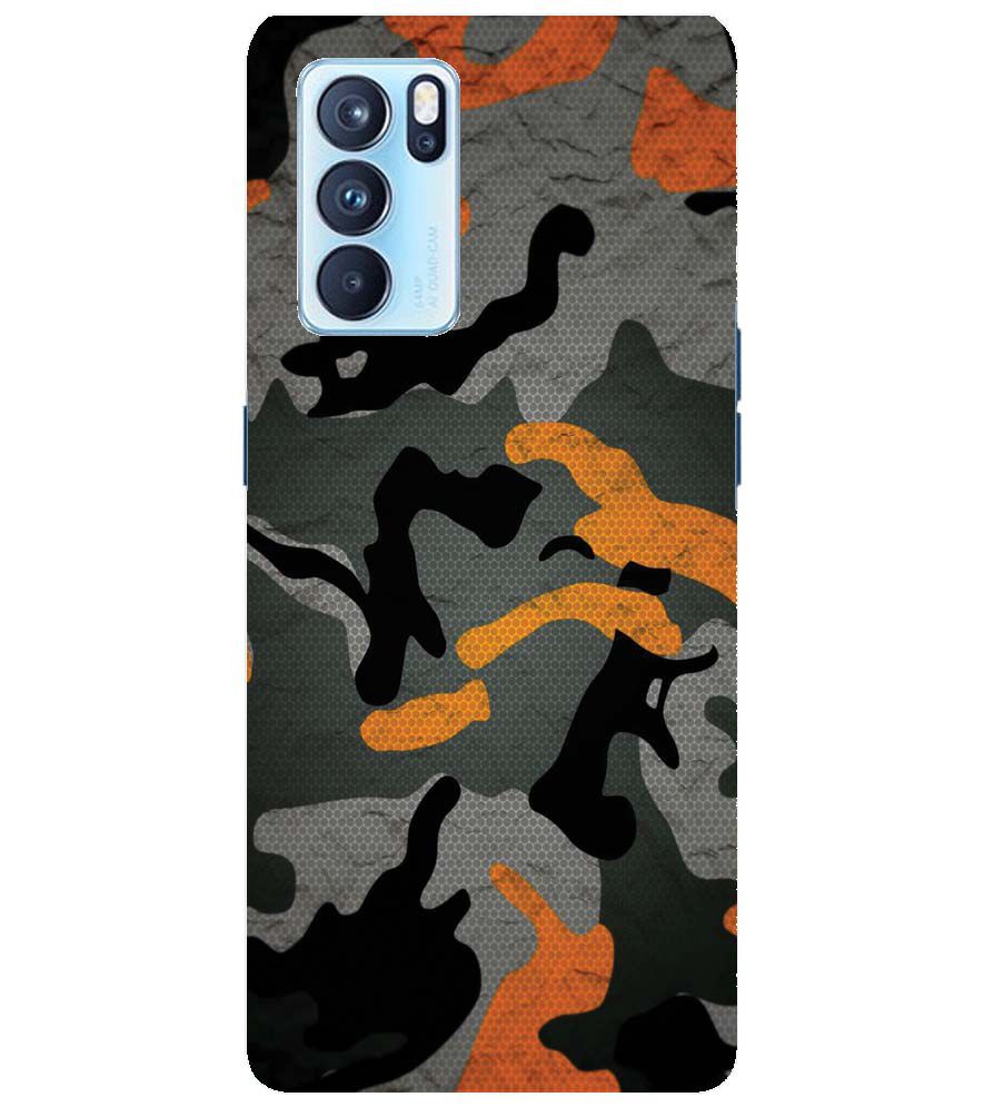 PS1337-Premium Looking Camouflage Back Cover for Oppo Reno6 Pro 5G