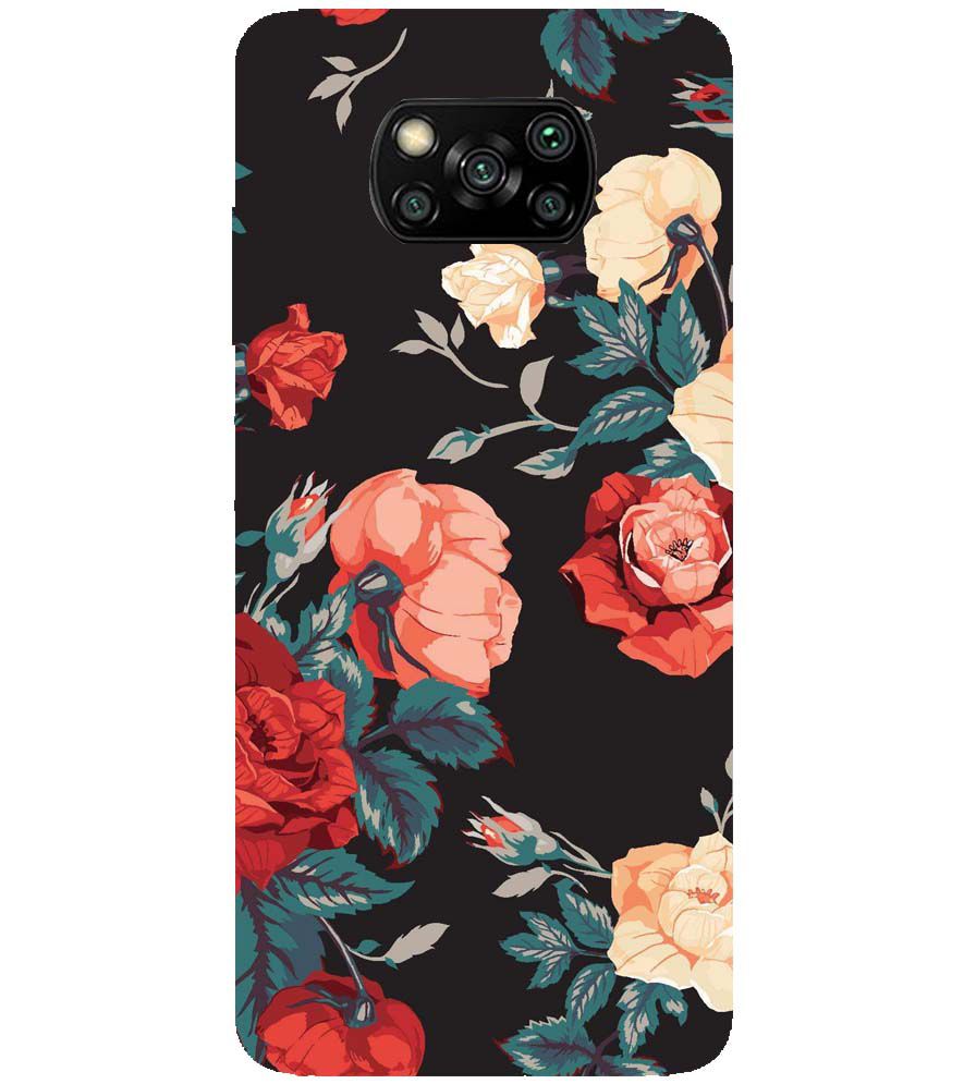 PS1340-Premium Flowers Back Cover for Xiaomi Poco X3