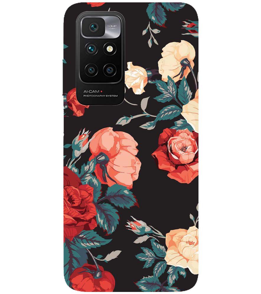 PS1340-Premium Flowers Back Cover for Xiaomi Redmi 10 Prime