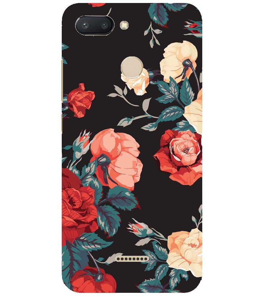 PS1340-Premium Flowers Back Cover for Xiaomi Redmi 6