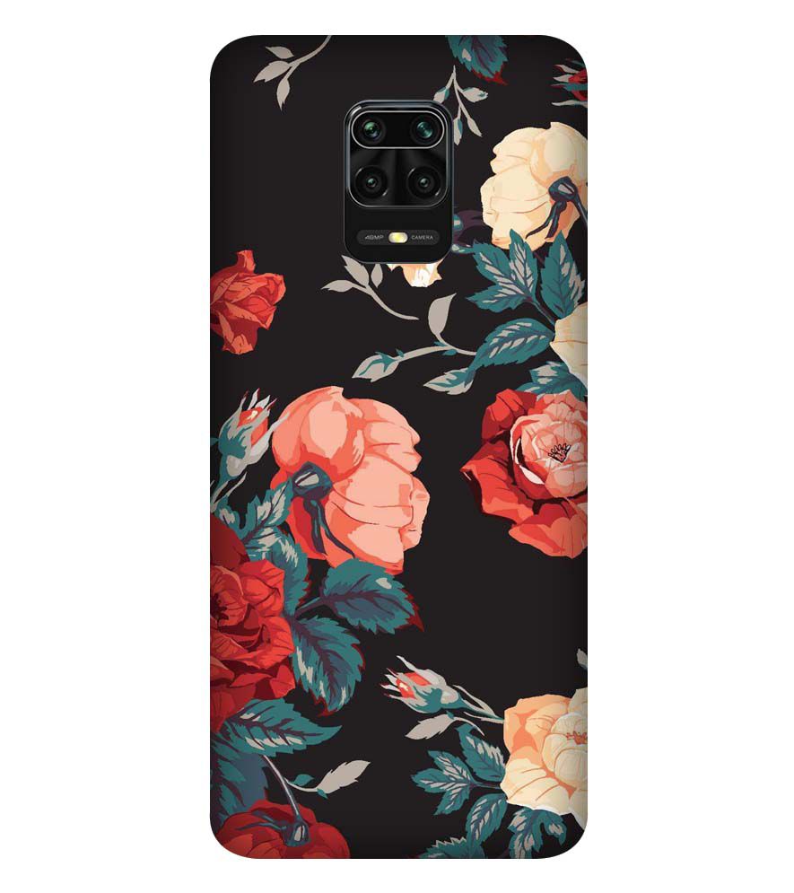 PS1340-Premium Flowers Back Cover for Xiaomi Redmi Note 9 Pro