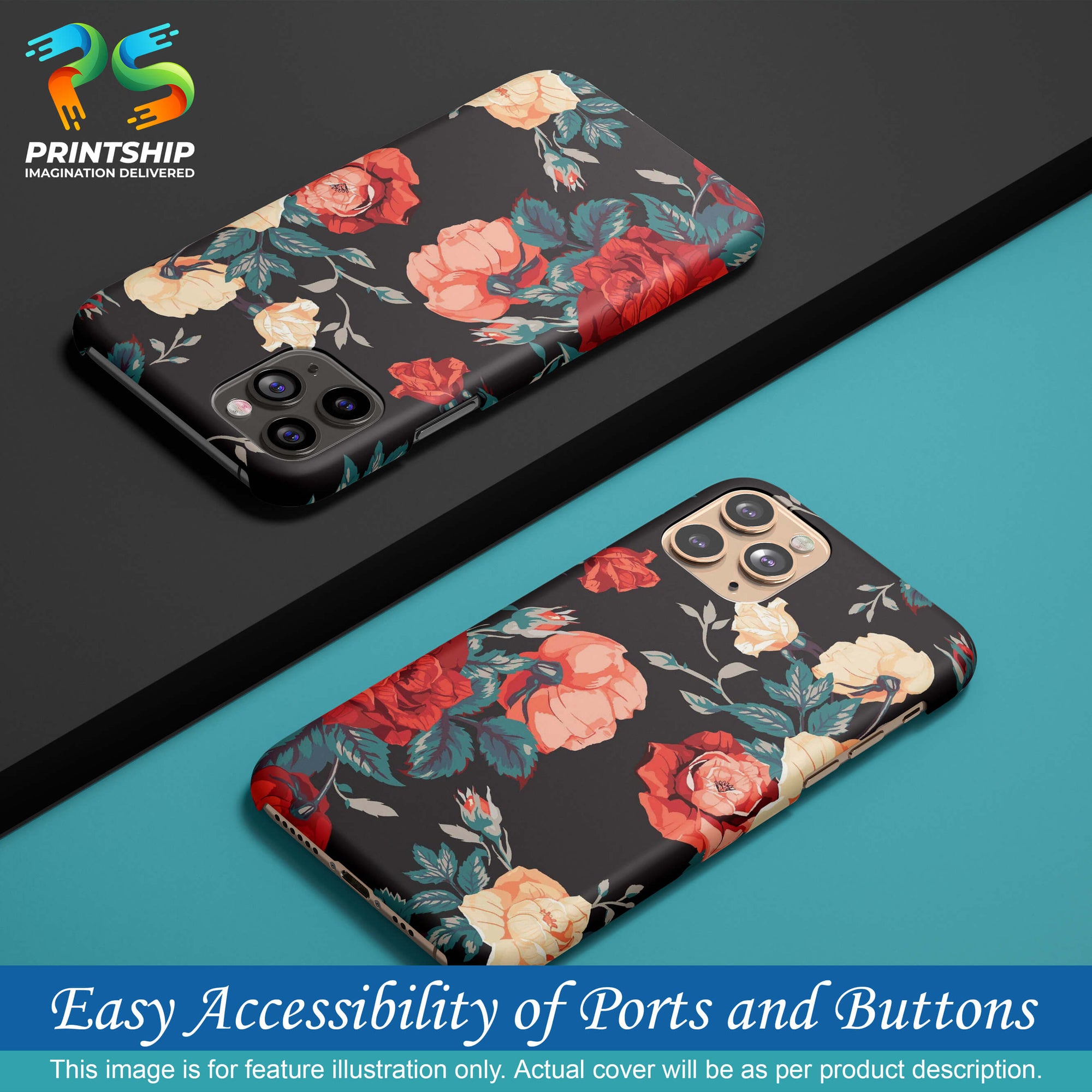 PS1340-Premium Flowers Back Cover for vivo Y01-Image5