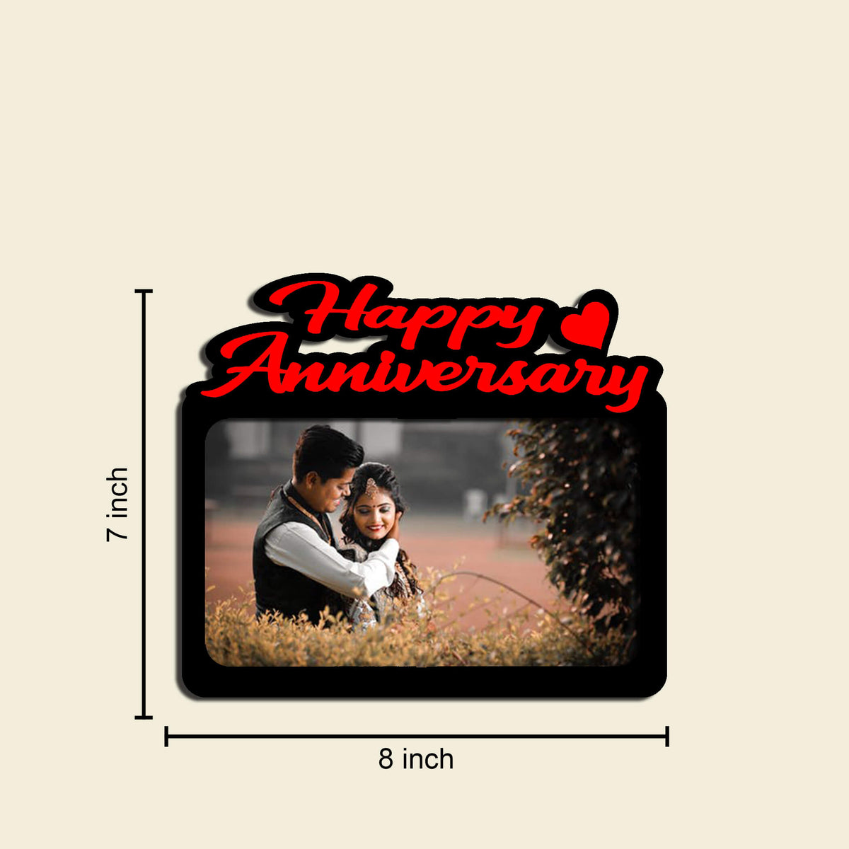 Laser Cut Photo Frame Happy Anniversary 1 Photo with Three Photos