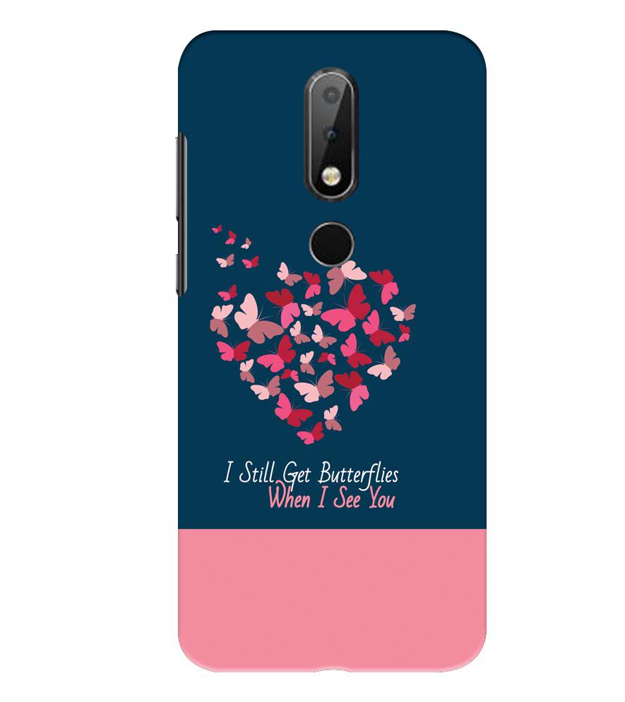 U0317-Butterflies on Seeing You Back Cover for Nokia 6.1 Plus (Nokia X6)