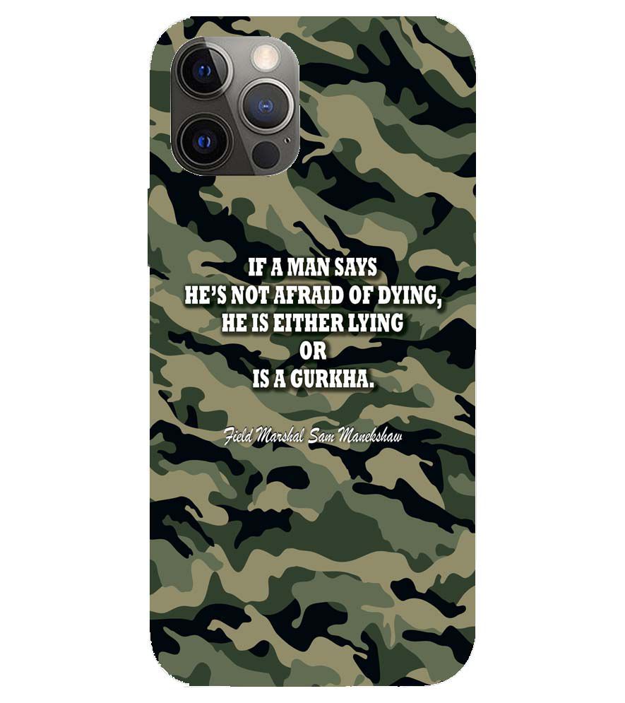 W0450-Indian Army Quote Back Cover for Apple iPhone 12 Pro