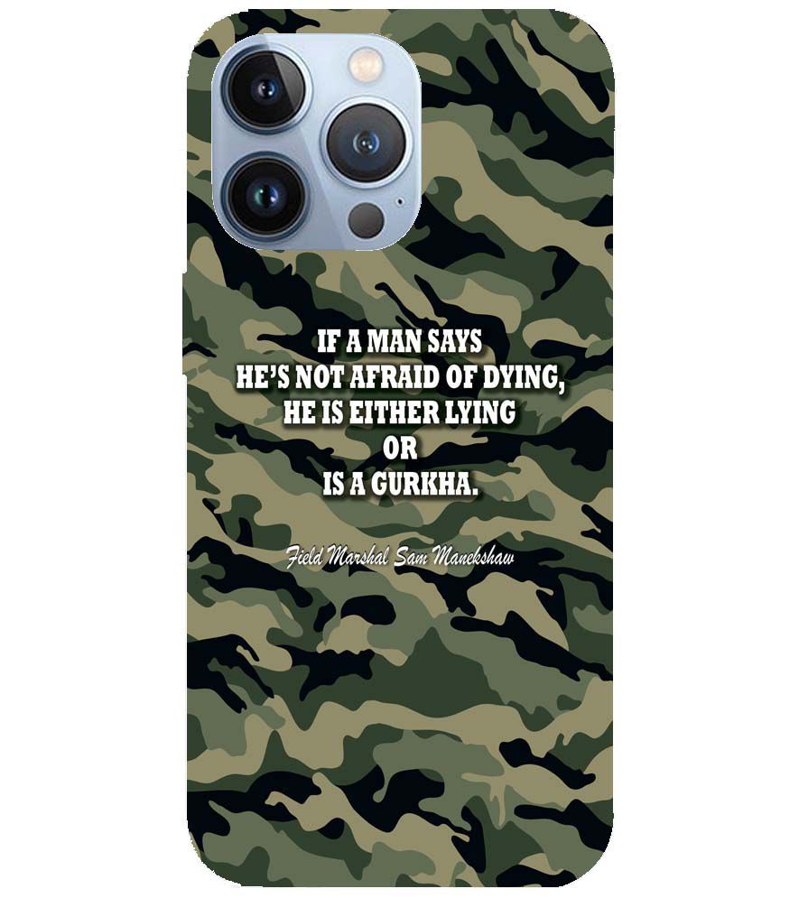 W0450-Indian Army Quote Back Cover for Apple iPhone 13 Pro