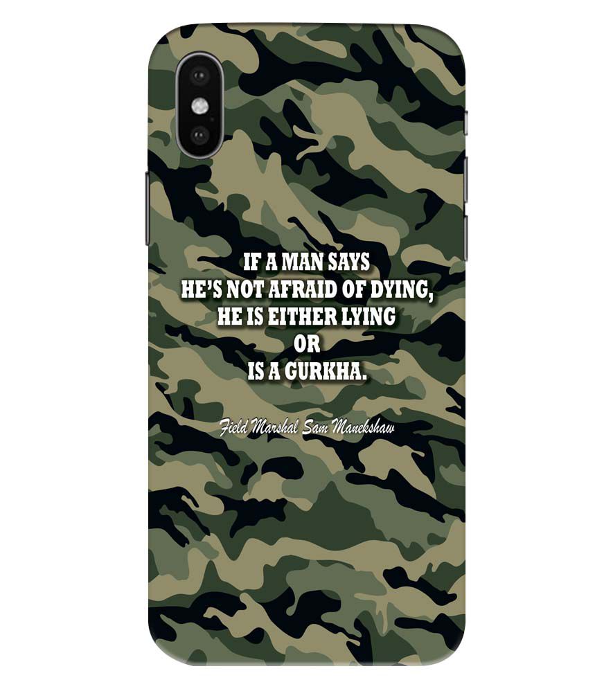 W0450-Indian Army Quote Back Cover for Apple iPhone XS Max