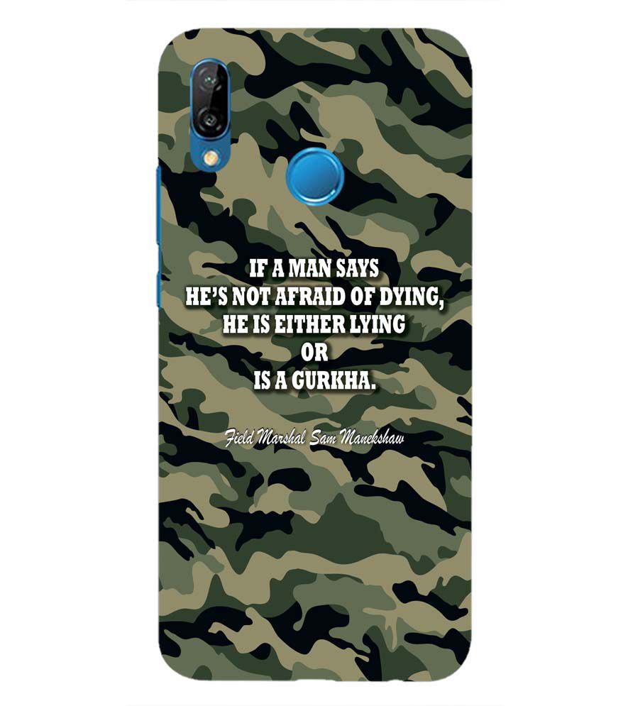 W0450-Indian Army Quote Back Cover for Huawei Nova 3e