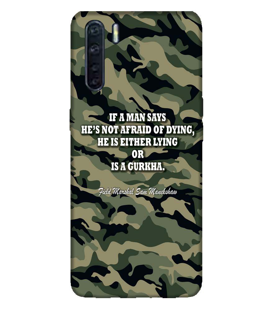 W0450-Indian Army Quote Back Cover for Oppo A91