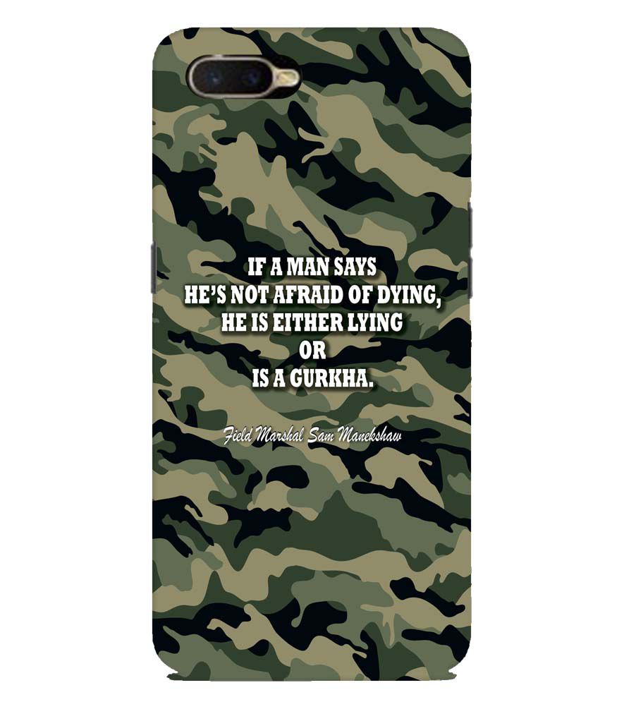W0450-Indian Army Quote Back Cover for Oppo K1