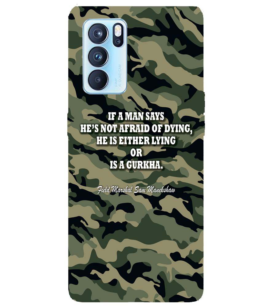 W0450-Indian Army Quote Back Cover for Oppo Reno6 5G