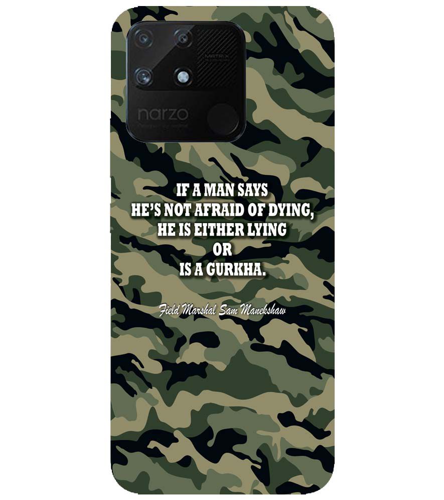 W0450-Indian Army Quote Back Cover for Realme Narzo 50A