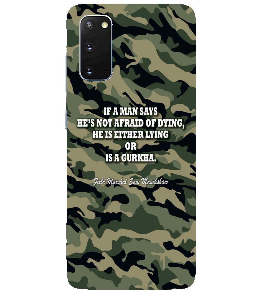 W0450-Indian Army Quote Back Cover for Samsung Galaxy S20 5G