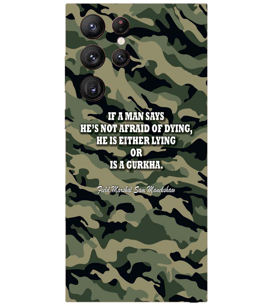 W0450-Indian Army Quote Back Cover for Samsung Galaxy S22 Ultra 5G