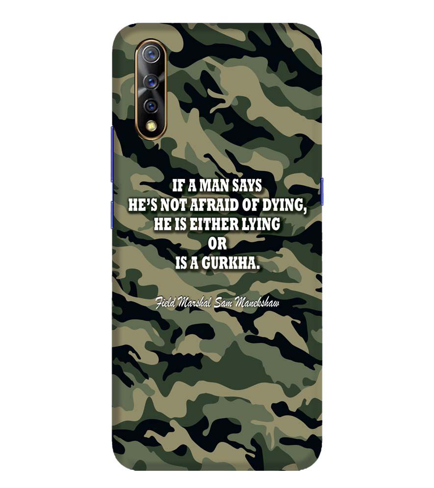 W0450-Indian Army Quote Back Cover for Vivo S1