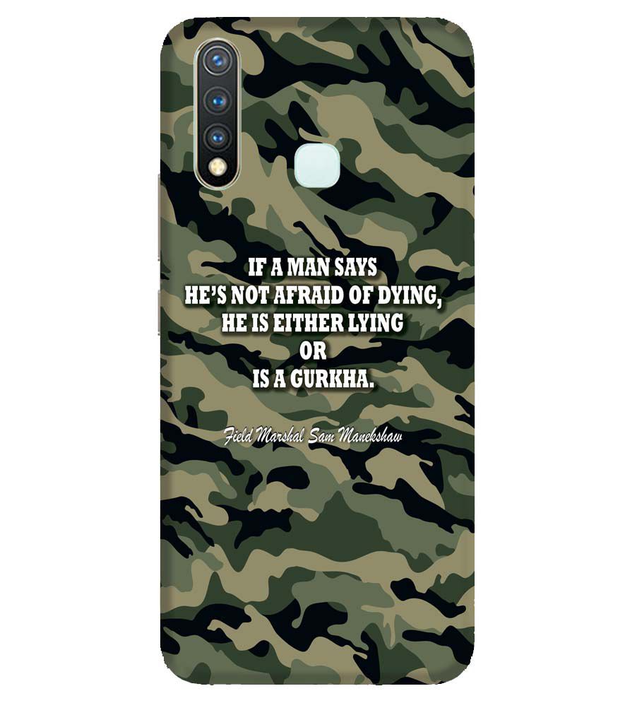 W0450-Indian Army Quote Back Cover for Vivo U20