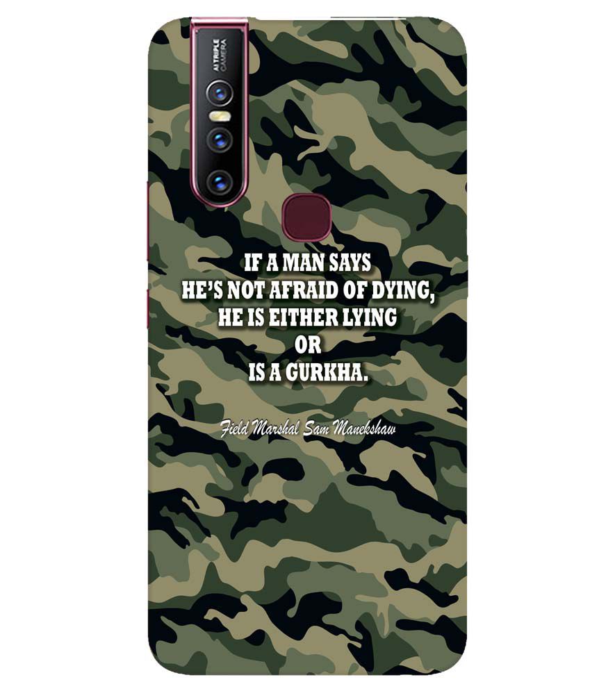 W0450-Indian Army Quote Back Cover for Vivo V15