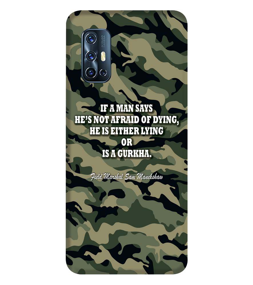 W0450-Indian Army Quote Back Cover for Vivo V17