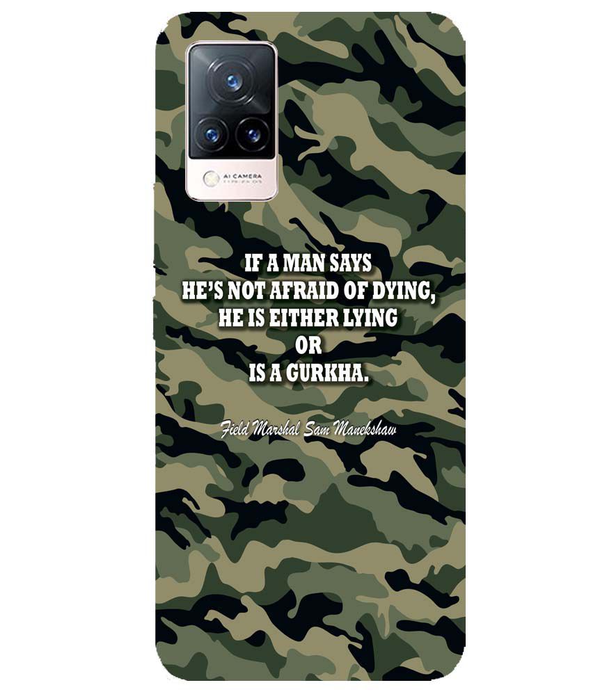 W0450-Indian Army Quote Back Cover for Vivo V21 5G