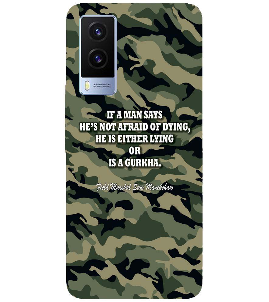 W0450-Indian Army Quote Back Cover for Vivo V21e 5G