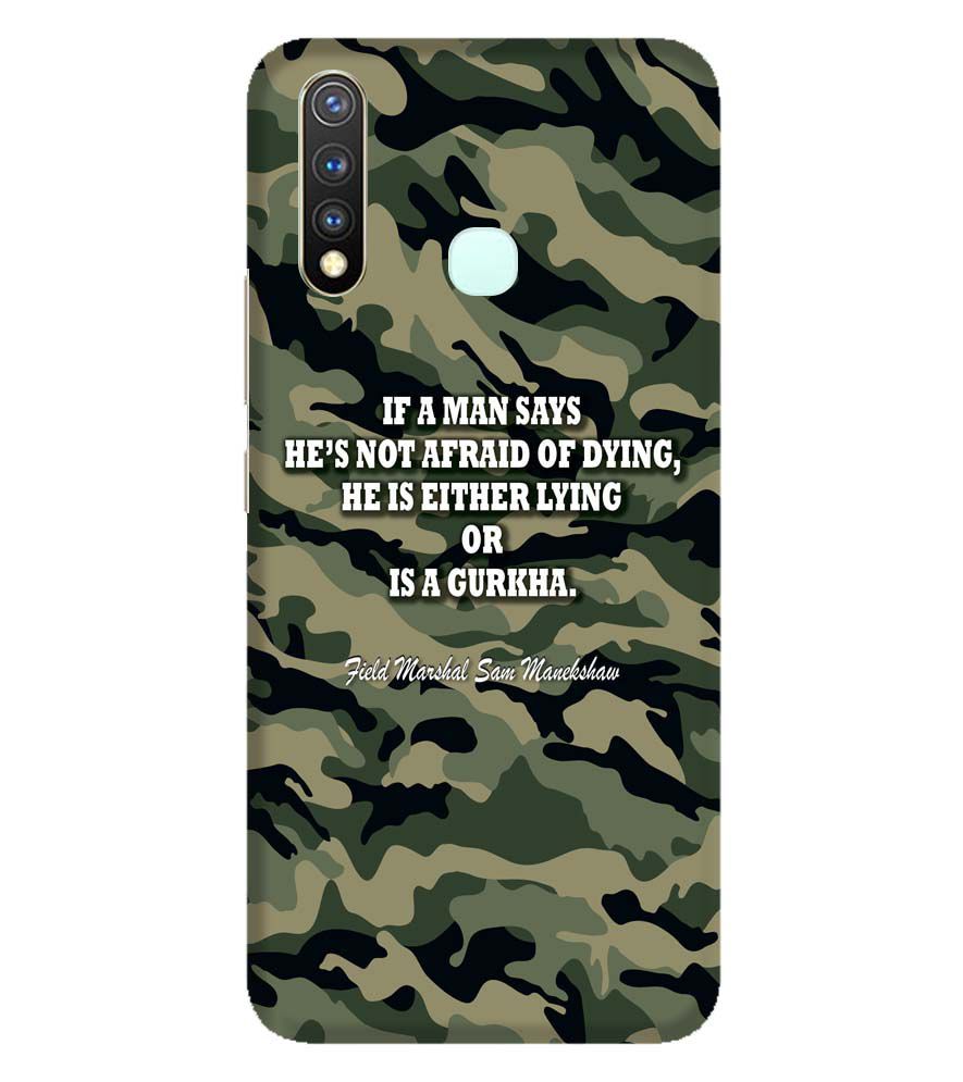 W0450-Indian Army Quote Back Cover for Vivo Y19