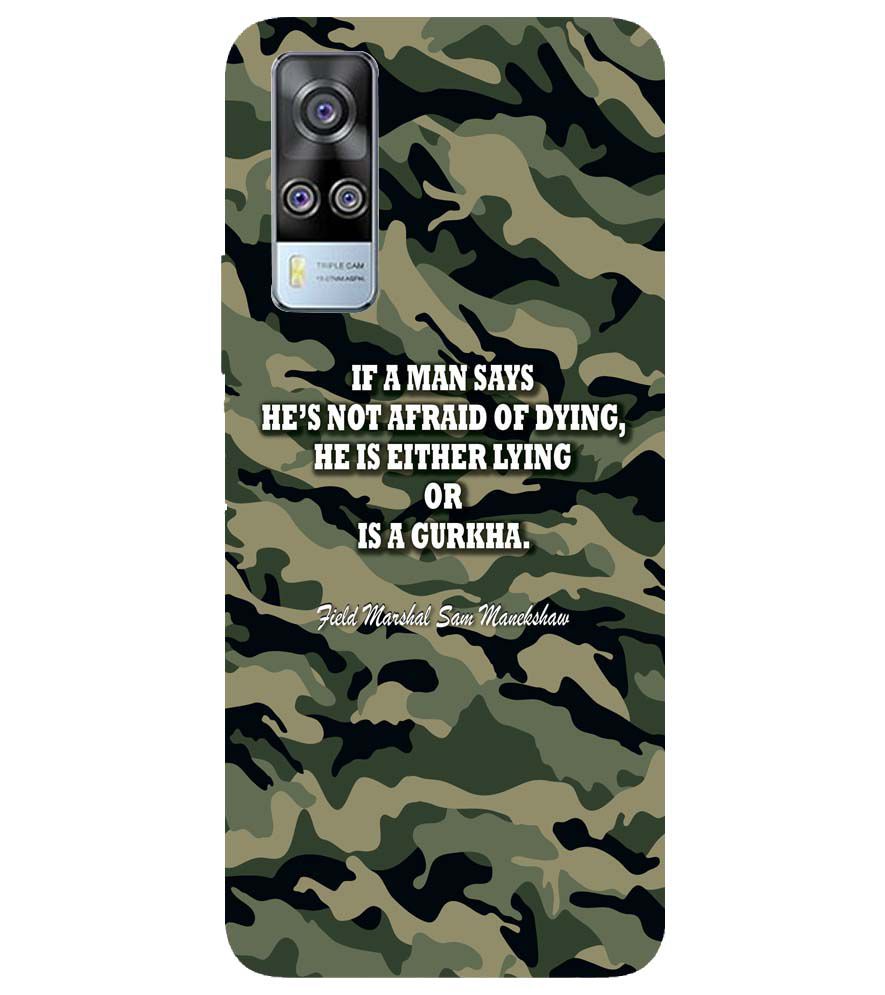 W0450-Indian Army Quote Back Cover for Vivo Y31