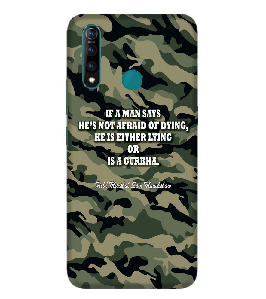 W0450-Indian Army Quote Back Cover for Vivo Z1 Pro