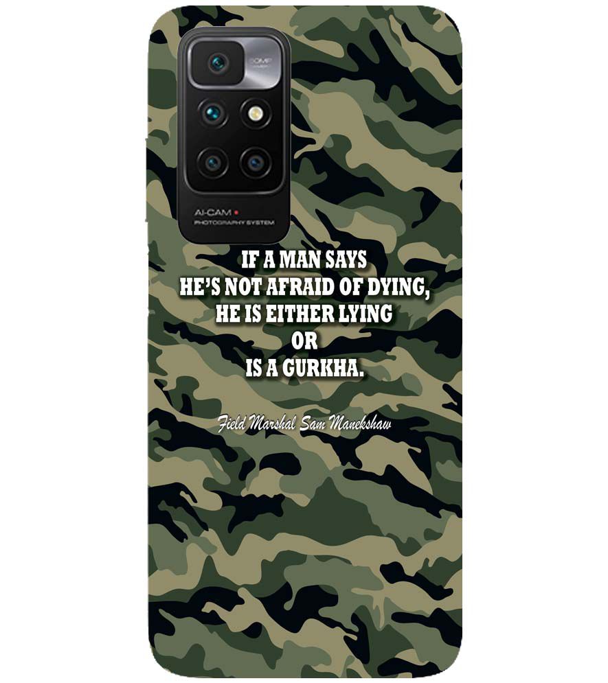 W0450-Indian Army Quote Back Cover for Xiaomi Redmi 10 Prime