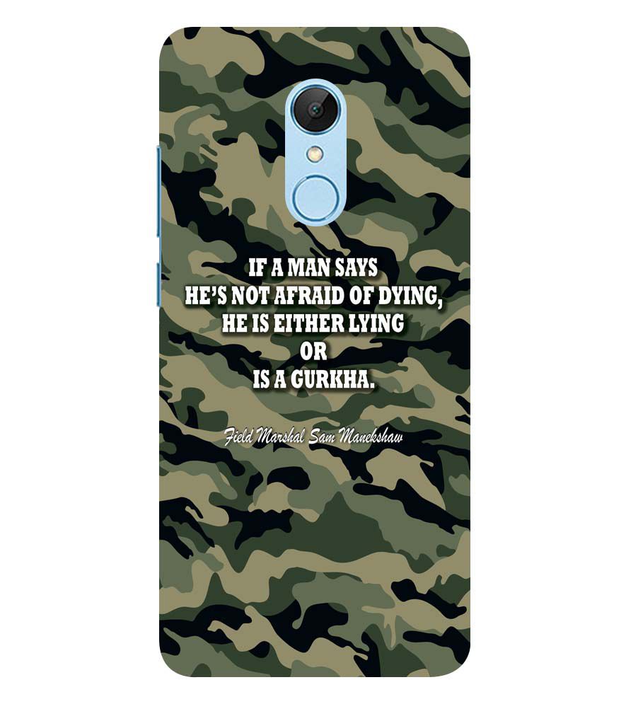 W0450-Indian Army Quote Back Cover for Xiaomi Redmi 5