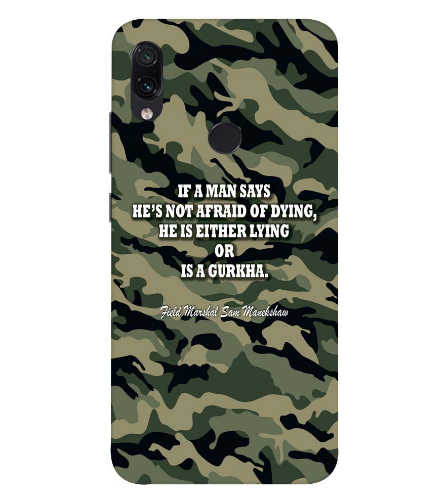 W0450-Indian Army Quote Back Cover for Xiaomi Redmi 7