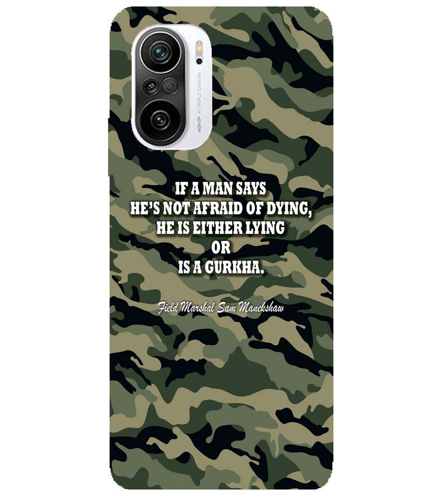 W0450-Indian Army Quote Back Cover for Xiaomi Redmi K40