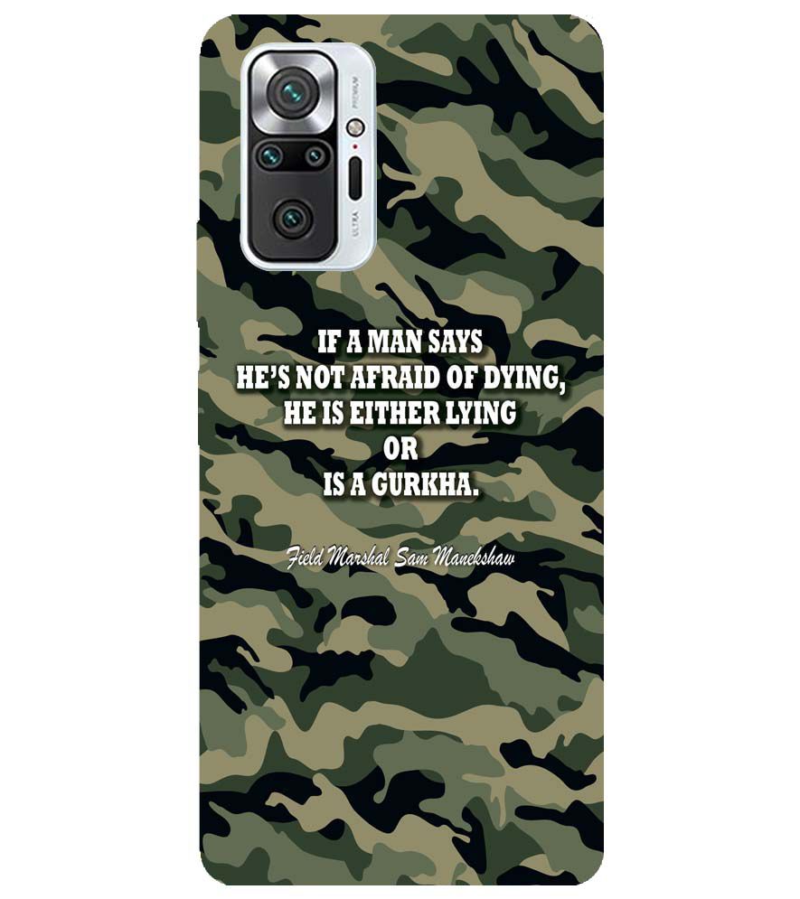 W0450-Indian Army Quote Back Cover for Xiaomi Redmi Note 10 Pro