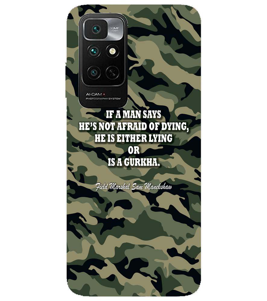 W0450-Indian Army Quote Back Cover for Xiaomi Redmi Note 11 4G