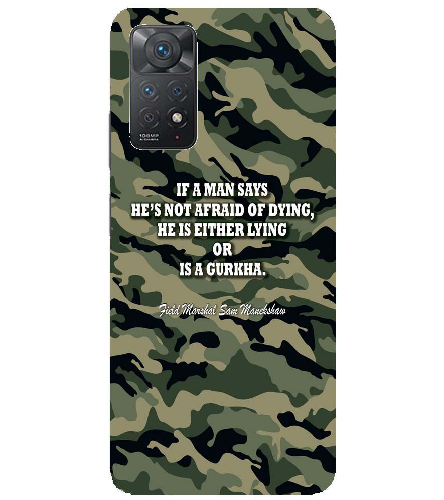 W0450-Indian Army Quote Back Cover for Xiaomi Redmi Note 11 Pro