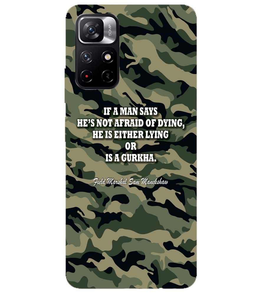 W0450-Indian Army Quote Back Cover for Xiaomi Redmi Note 11T 5G