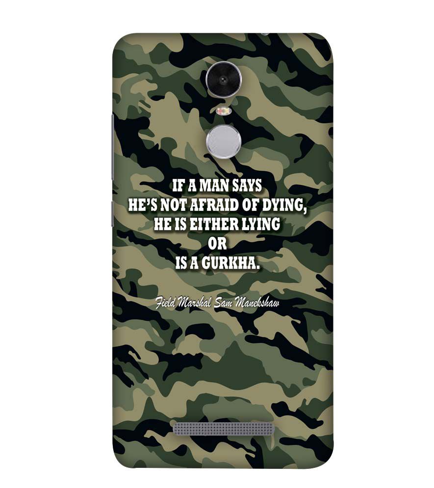 W0450-Indian Army Quote Back Cover for Xiaomi Redmi Note 4