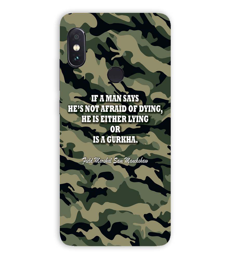 W0450-Indian Army Quote Back Cover for Xiaomi Redmi Note 5 Pro